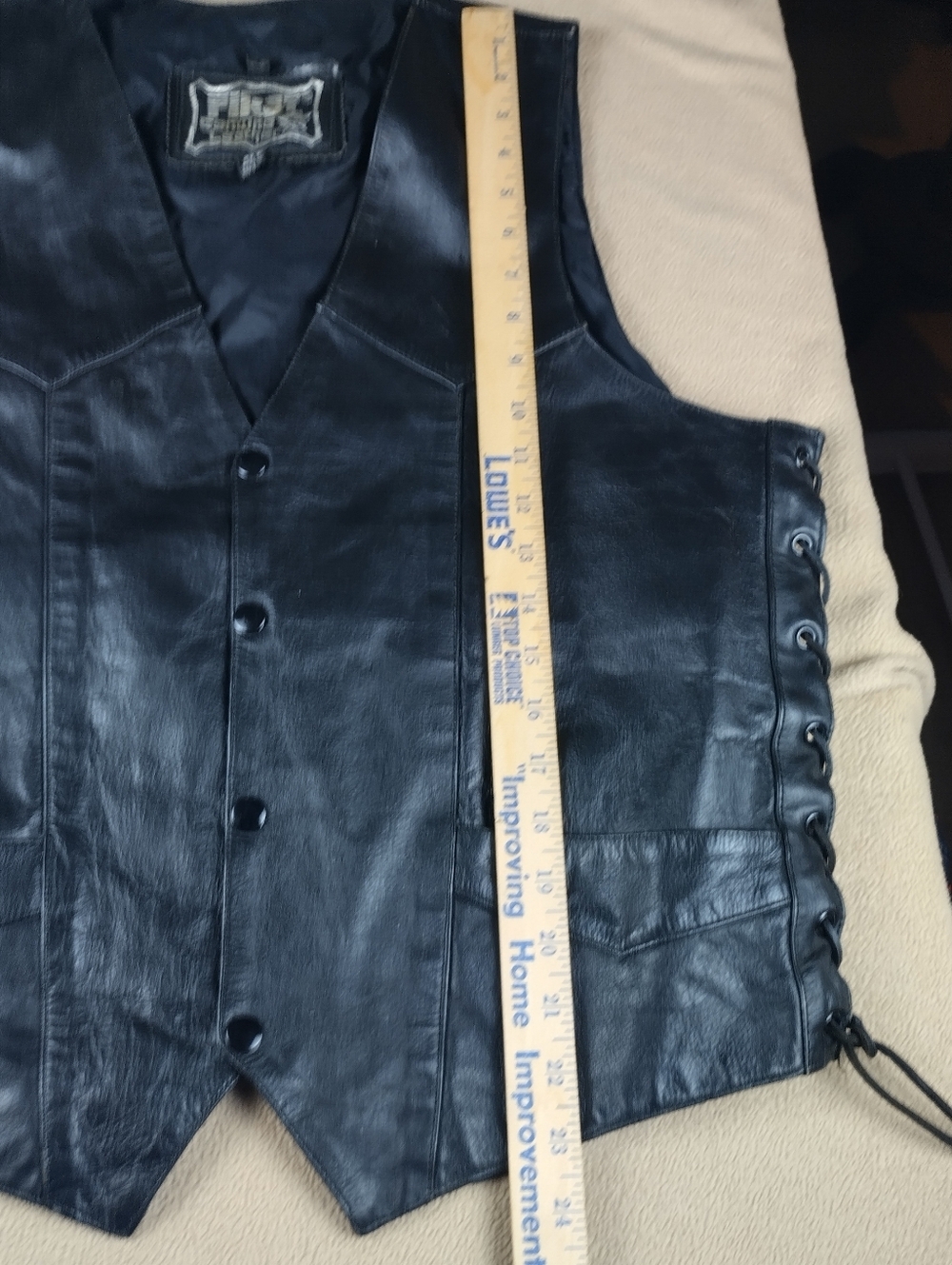 first genuine leather Adults motorcycle Vest Size 42 - Picture 9 of 12
